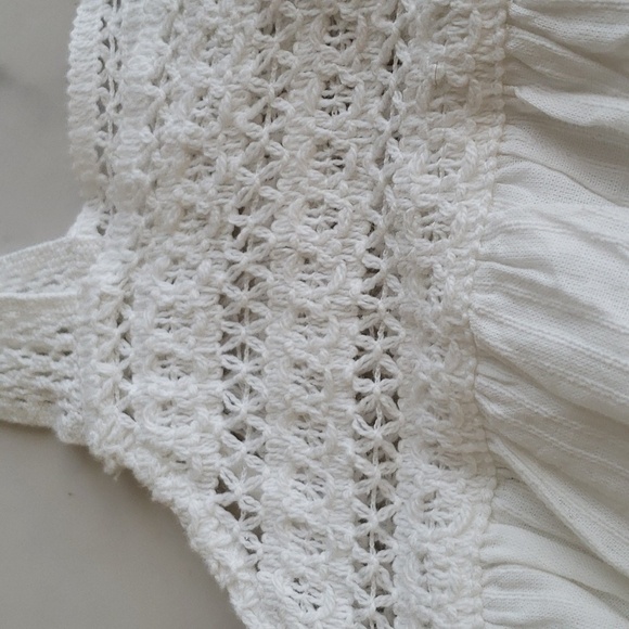 Universal Thread Crocheted Trim Tiered Skirt Midi Dress 100% White Cotton XXL - Picture 6 of 11